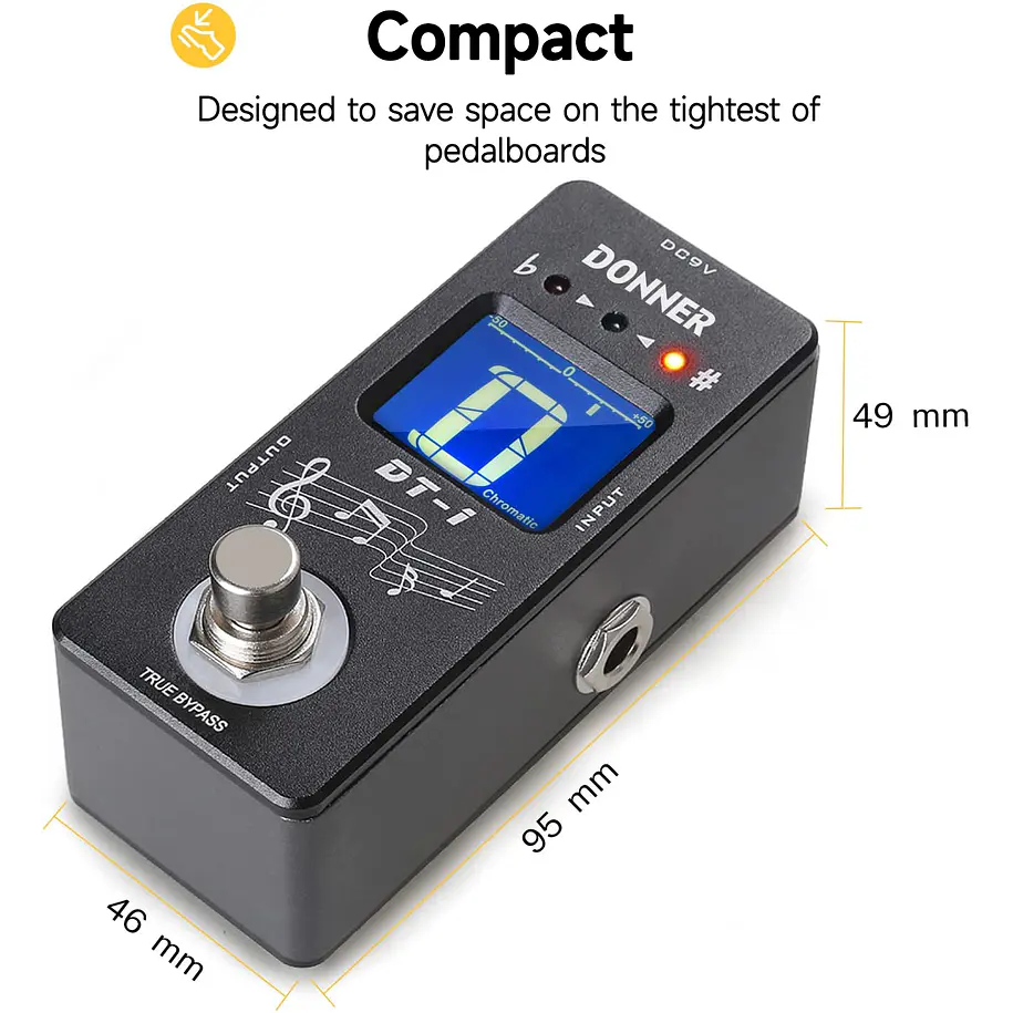 Donner DT-1 Pedal Afinador Cromático True Bypass con Pantalla LED EC772 4