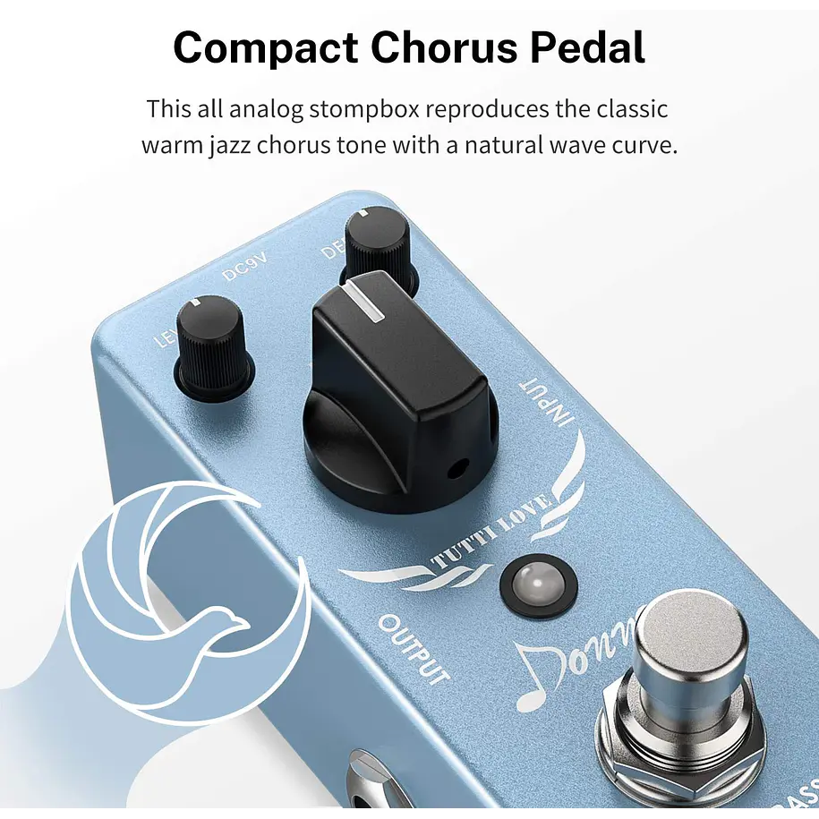 Donner Tutti Love Pedal Chorus Análogo para Guitarra y Bajo EC744 4
