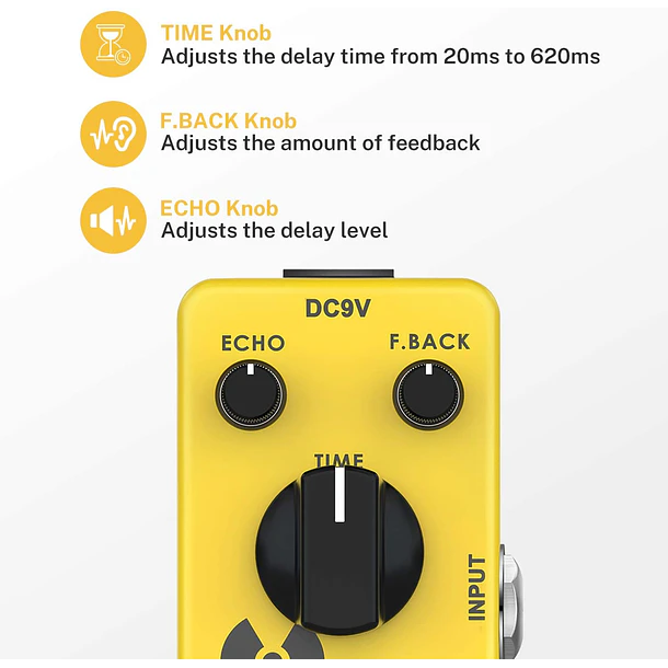 Donner Yellow Fall Pedal Delay Análogo True Bypass EC748 1