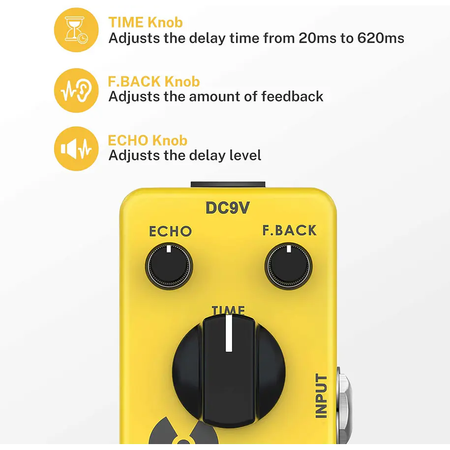 Donner Yellow Fall Pedal Delay Análogo True Bypass EC748 1