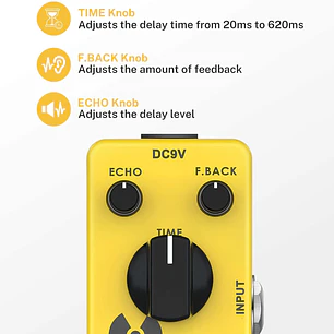 Donner Yellow Fall Pedal Delay Análogo True Bypass EC748