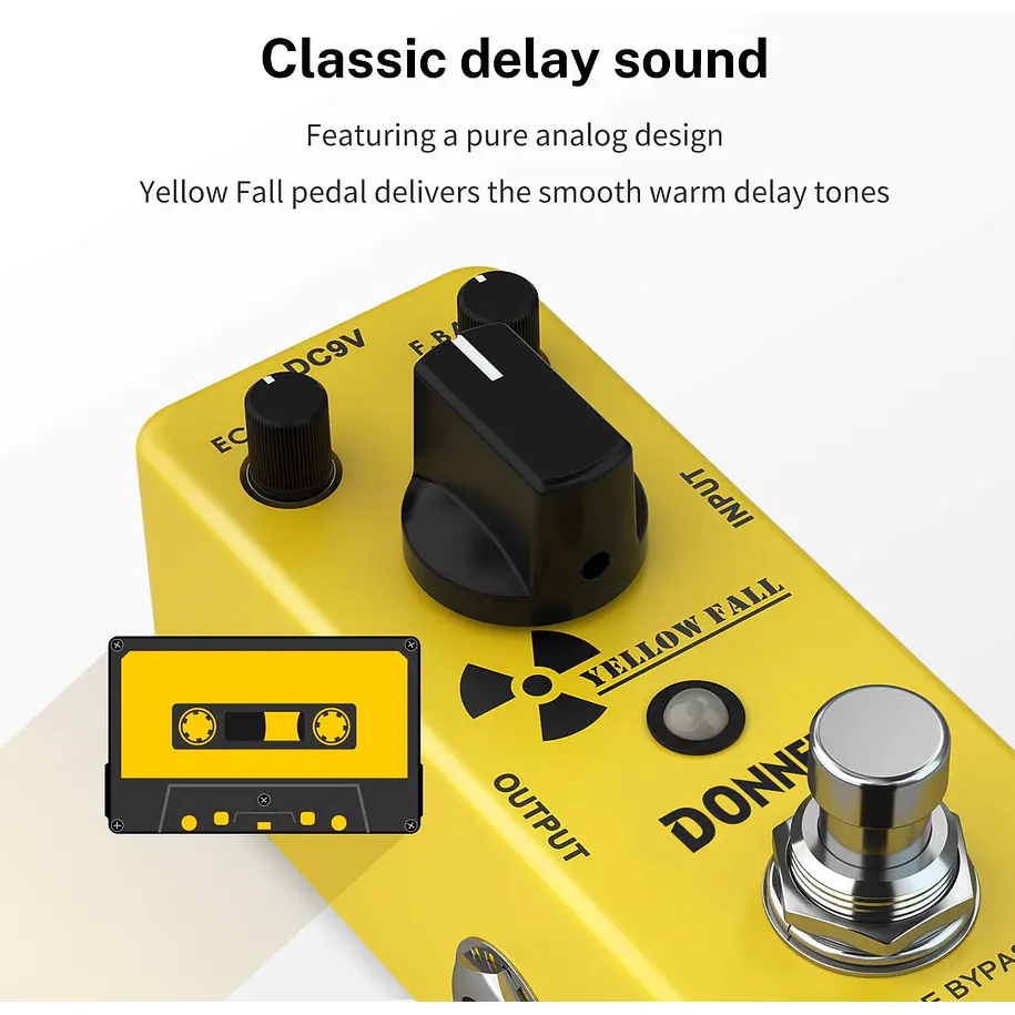 Donner Yellow Fall Pedal Delay Análogo True Bypass EC748 3