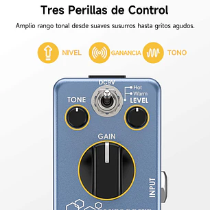 Donner Blues Drive Pedal Overdrive con Modos Hot y Warm EC743