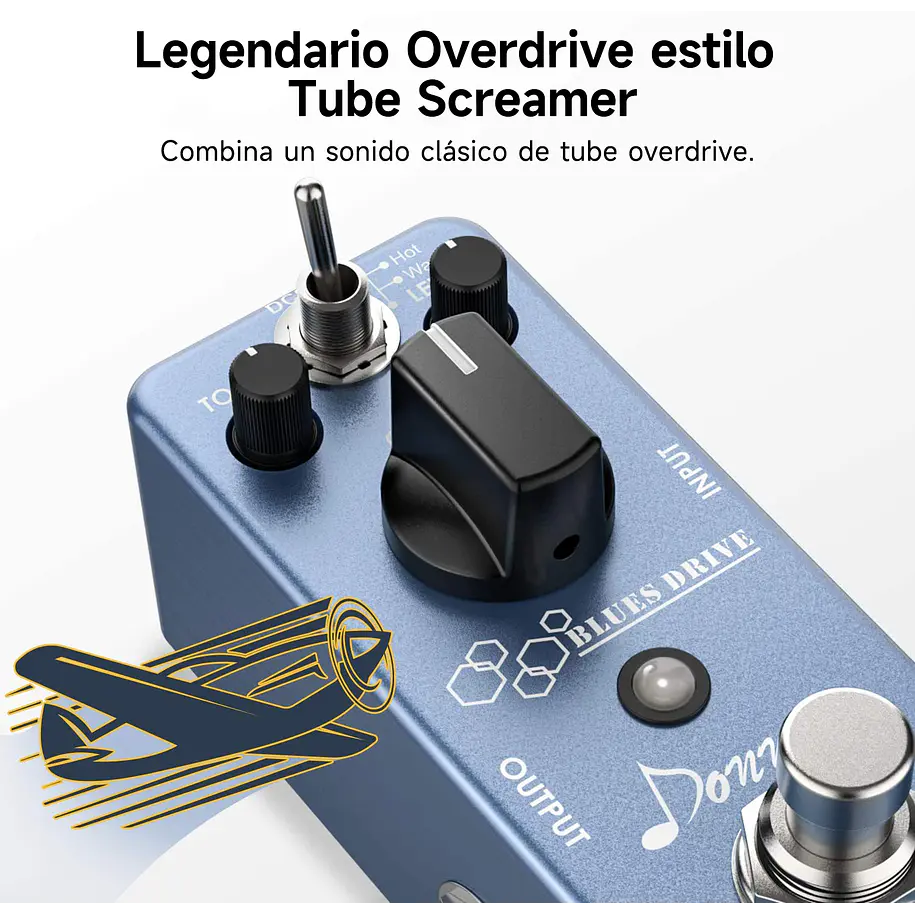 Donner Blues Drive Pedal Overdrive con Modos Hot y Warm EC743 3