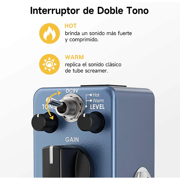 Donner Blues Drive Pedal Overdrive con Modos Hot y Warm EC743 5
