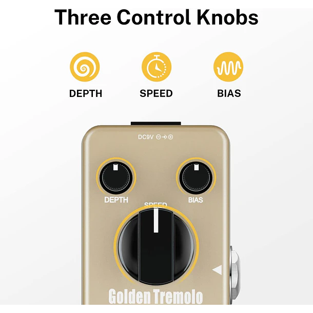Donner Golden Tremolo Pedal Trémolo Análogo para Guitarra y Bajo EC887 3