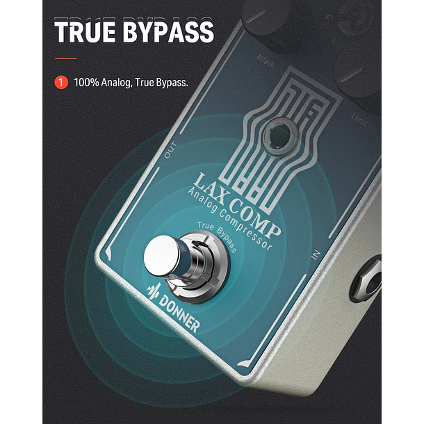 Donner Lax Comp Pedal Compresor Estilo Peak Limiter EC1332 7