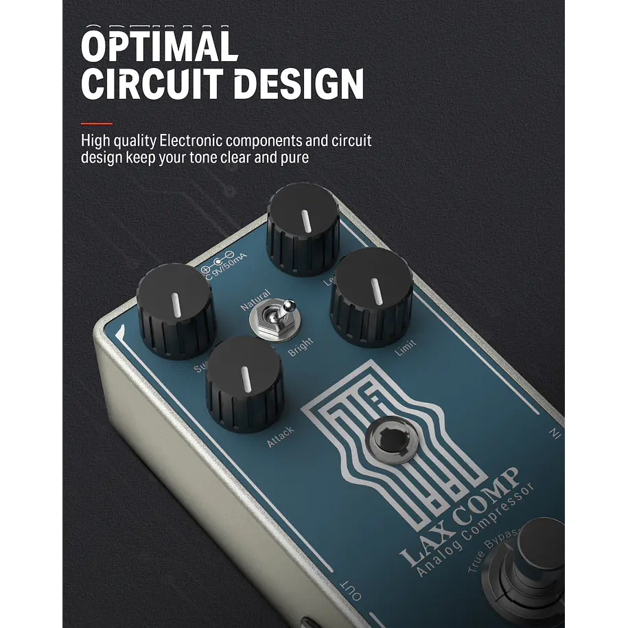 Donner Lax Comp Pedal Compresor Estilo Peak Limiter EC1332 8