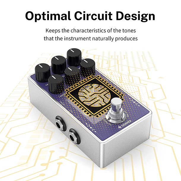 Donner White Tape Pedal Delay de Cinta Estéreo con Boost Transparente EC1335 6