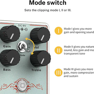Donner Dumbal Drive Pedal Overdrive Estilo Dumble con 3 Modos EC1329