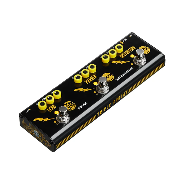 Donner Triple Threat Pedal Multiefectos Análogo 3 en 1 Overdrive Phaser y Delay EC7018 1