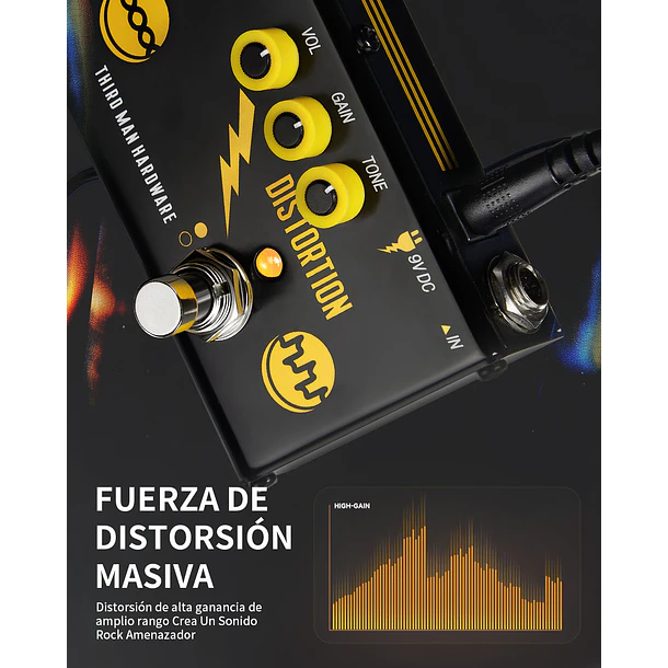Donner Triple Threat Pedal Multiefectos Análogo 3 en 1 Overdrive Phaser y Delay EC7018 3