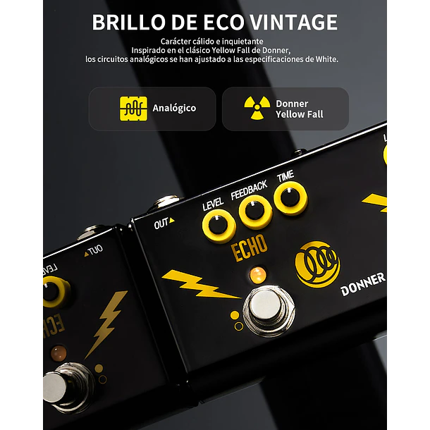 Donner Triple Threat Pedal Multiefectos Análogo 3 en 1 Overdrive Phaser y Delay EC7018 5