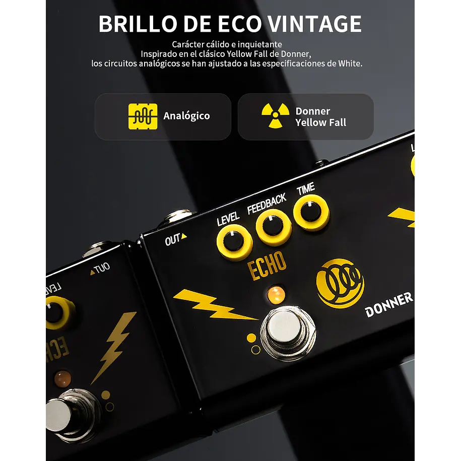 Donner Triple Threat Pedal Multiefectos Análogo 3 en 1 Overdrive Phaser y Delay EC7018 5