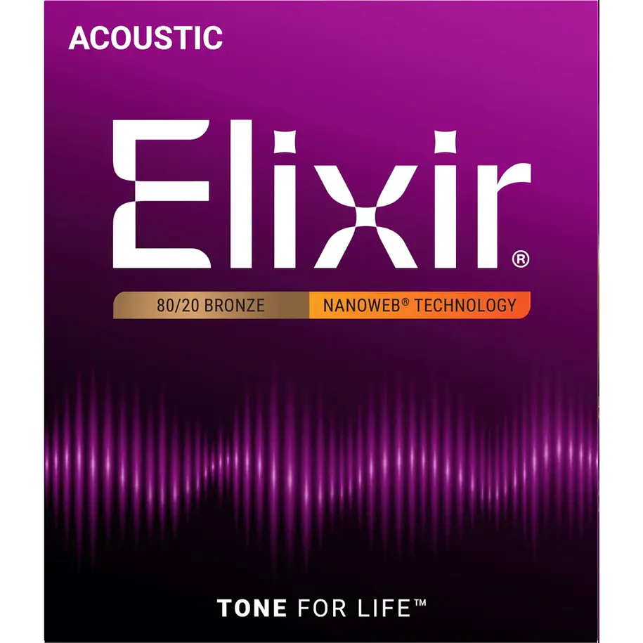 Elixir 11002 Cuerdas Para Guitarra Acústica Bronce 80/20 Nanoweb Extra Light 10-47 3