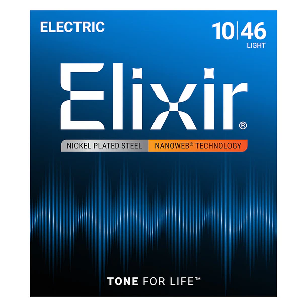 Elixir 12052 Cuerdas Para Guitarra Eléctrica Níquel Nanoweb Light 10-46 1