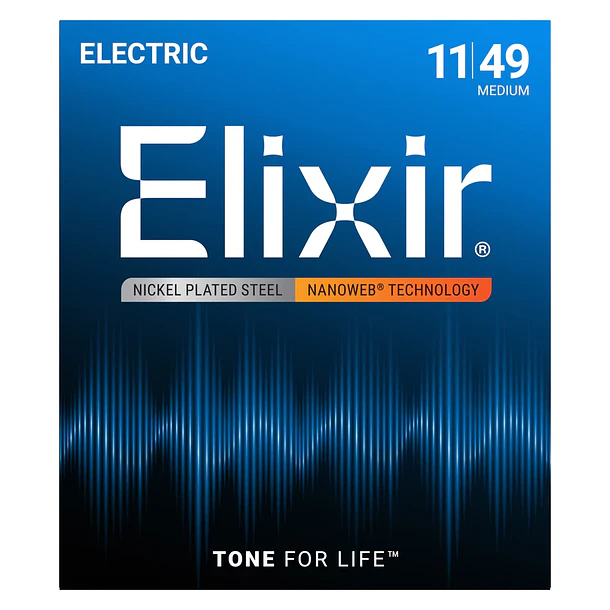 Elixir 12102 Cuerdas Para Guitarra Eléctrica Níquel Nanoweb Medium 11-49 1