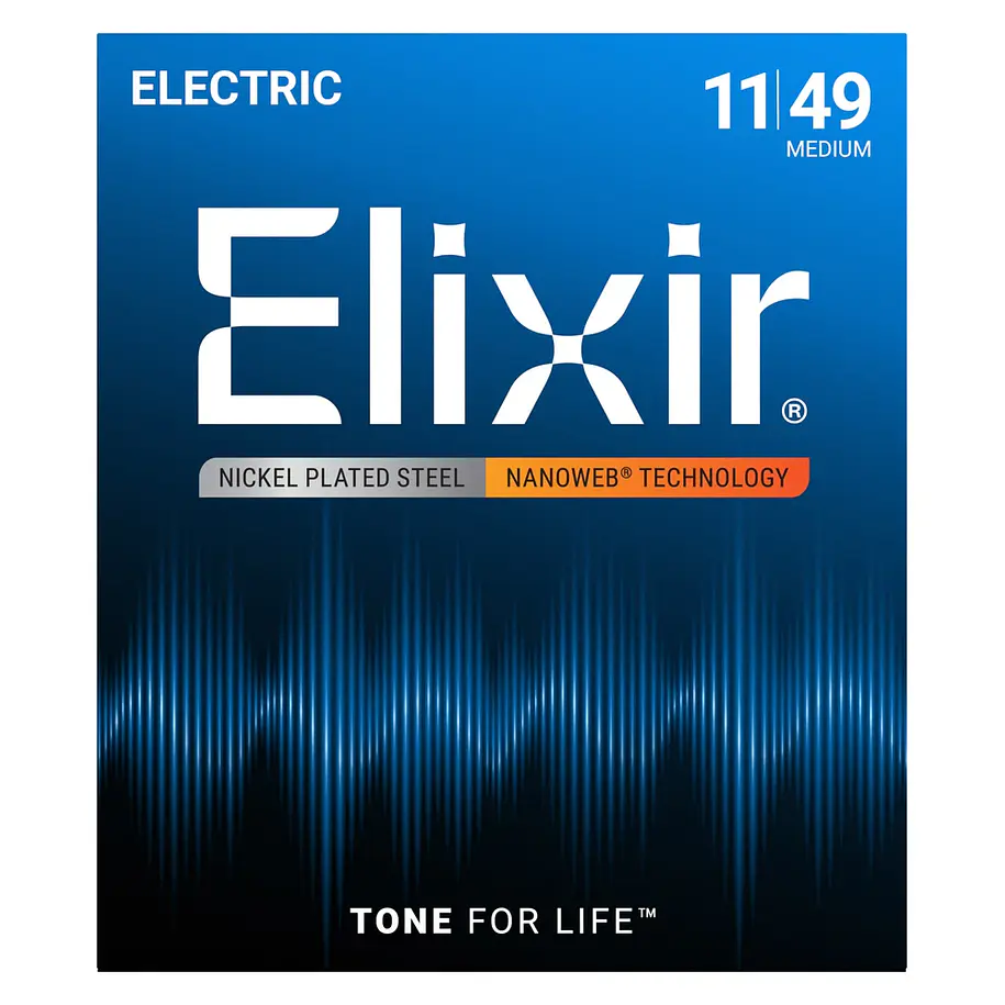 Elixir 12102 Cuerdas Para Guitarra Eléctrica Níquel Nanoweb Medium 11-49 1