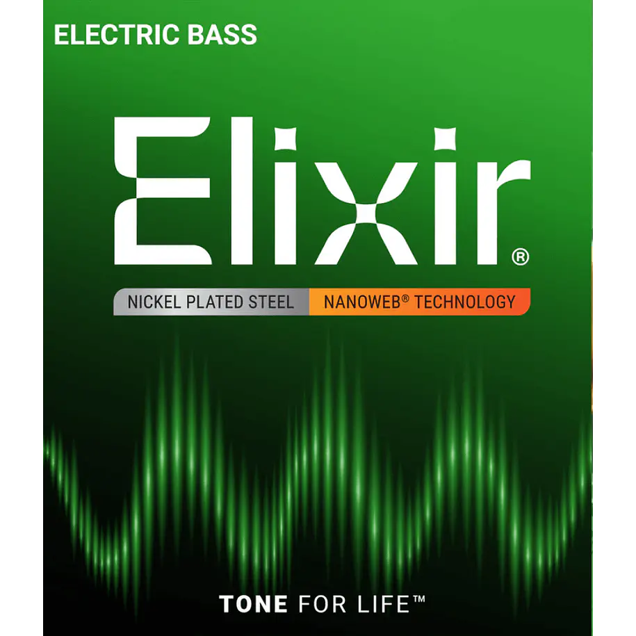 Elixir 14077 Cuerdas Para Bajo de 4 Cuerdas Níquel Nanoweb Light/Medium 45-105 3
