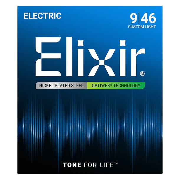 Elixir 19027 Cuerdas Para Guitarra Eléctrica Níquel Optiweb Custom Light 09-46 1