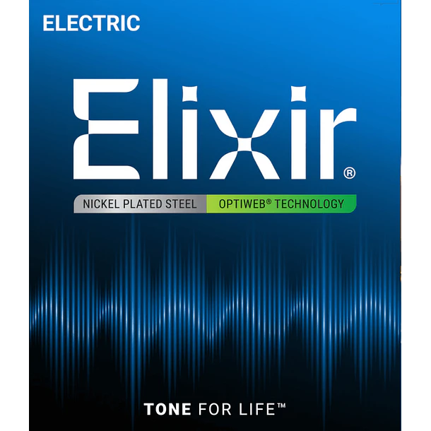 Elixir 19027 Cuerdas Para Guitarra Eléctrica Níquel Optiweb Custom Light 09-46 3