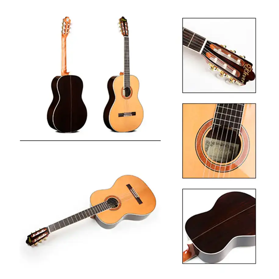 Hebikuo Enjoy E39-410 Guitarra Clásica Acústica 39 Pulgadas Cuerdas de Nylon Clavijas Cerradas 2