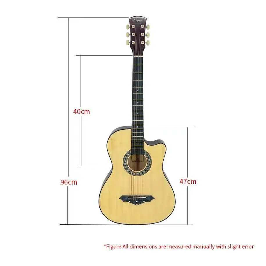 Hebikuo Enjoy 38C Guitarra Acústica Folk 38 Pulgadas Cuerdas de Metal Ideal Para Principiantes 2