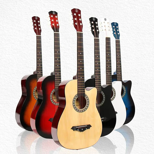 Hebikuo Enjoy 38C Guitarra Acústica Folk 38 Pulgadas Cuerdas de Metal Ideal Para Principiantes 3