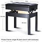 Hebikuo B212 Banqueta Para Piano de Madera Altura Regulable Con Compartimento Para Partituras - Thumbnail 2