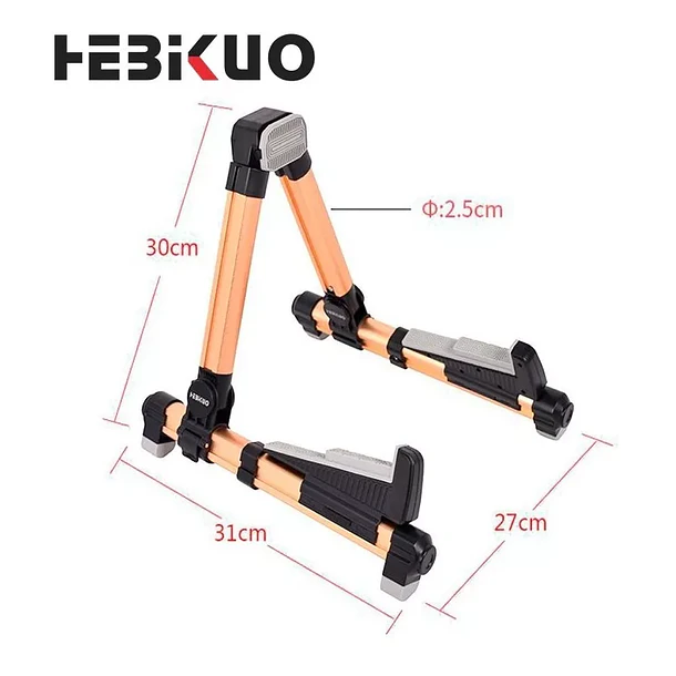 Hebikuo M-40 Atril Plegable Para Guitarra y Bajo de Aluminio Color Dorado 1