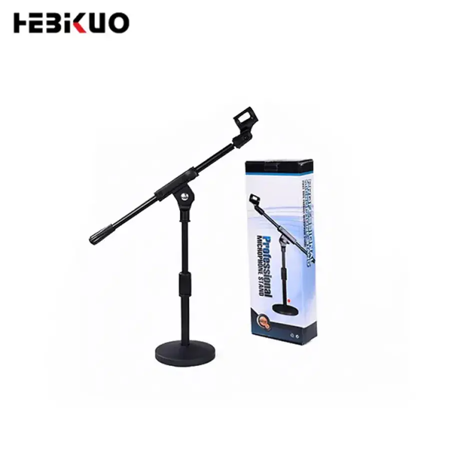 Hebikuo M210 Atril de Sobremesa Para Micrófono Con Brazo Boom y Base Redonda 3