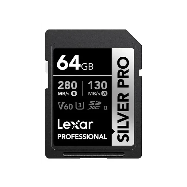 Lexar 64GB Silver Pro SDXC UHS-II V60 280/130mb 1
