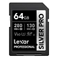 Lexar 64GB Silver Pro SDXC UHS-II V60 280/130mb - Miniatura 1