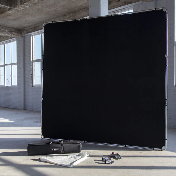 Manfrotto MLLC3301K Kit Pro Scrim All-in-One Extra Grande 2.9 x 2.9 m Con Tela Negra y Difusor 1.25 Stops 13