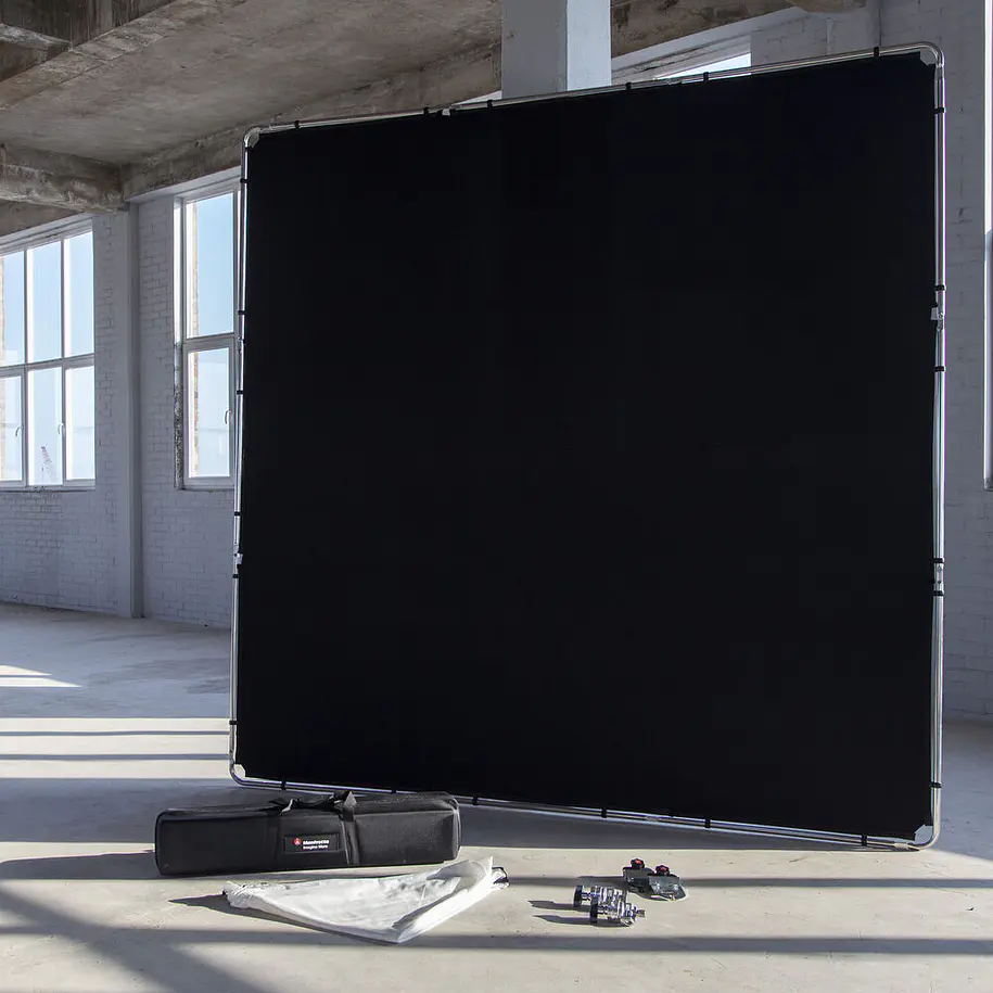 Manfrotto MLLC3301K Kit Pro Scrim All-in-One Extra Grande 2.9 x 2.9 m Con Tela Negra y Difusor 1.25 Stops 13