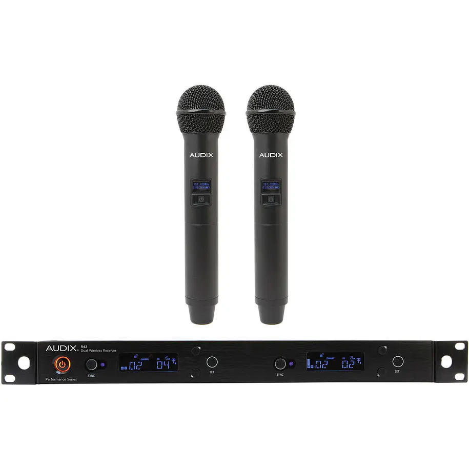 Audix AP42 OM2 Sistema Inalámbrico Dual Con Dos Micrófonos de Mano H60/OM2 Banda A 522-554 MHz 1