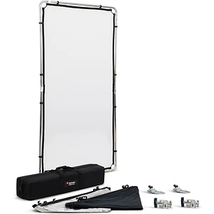 Manfrotto MLLC1201K Kit Pro Scrim All-in-One Mediano 1.1 x 2 m Con 3 Telas Negra, Plata/Blanco y Difusor