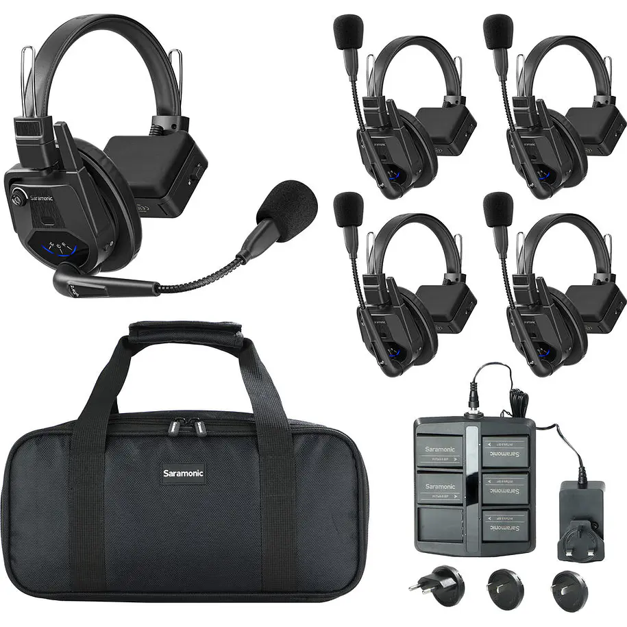 Saramonic WiTalk9 SE-5S Sistema Intercomunicador Inalámbrico Full-Duplex 2.4 GHz Para 5 Personas Sin Hub 24 Horas de Batería 1