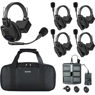 Saramonic WiTalk9 SE-5S Sistema Intercomunicador Inalámbrico Full-Duplex 2.4 GHz Para 5 Personas Sin Hub 24 Horas de Batería