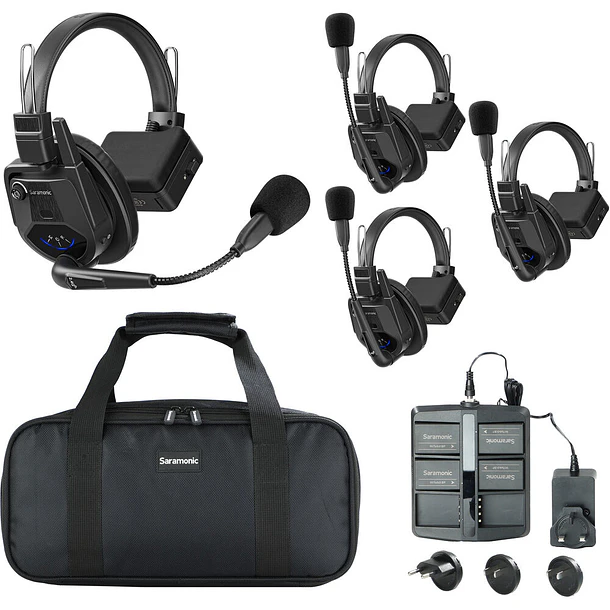 Saramonic WiTalk9 SE-4S Sistema Intercomunicador Inalámbrico Full-Duplex 2.4 GHz Para 4 Personas Sin Hub 24 Horas de Batería 1