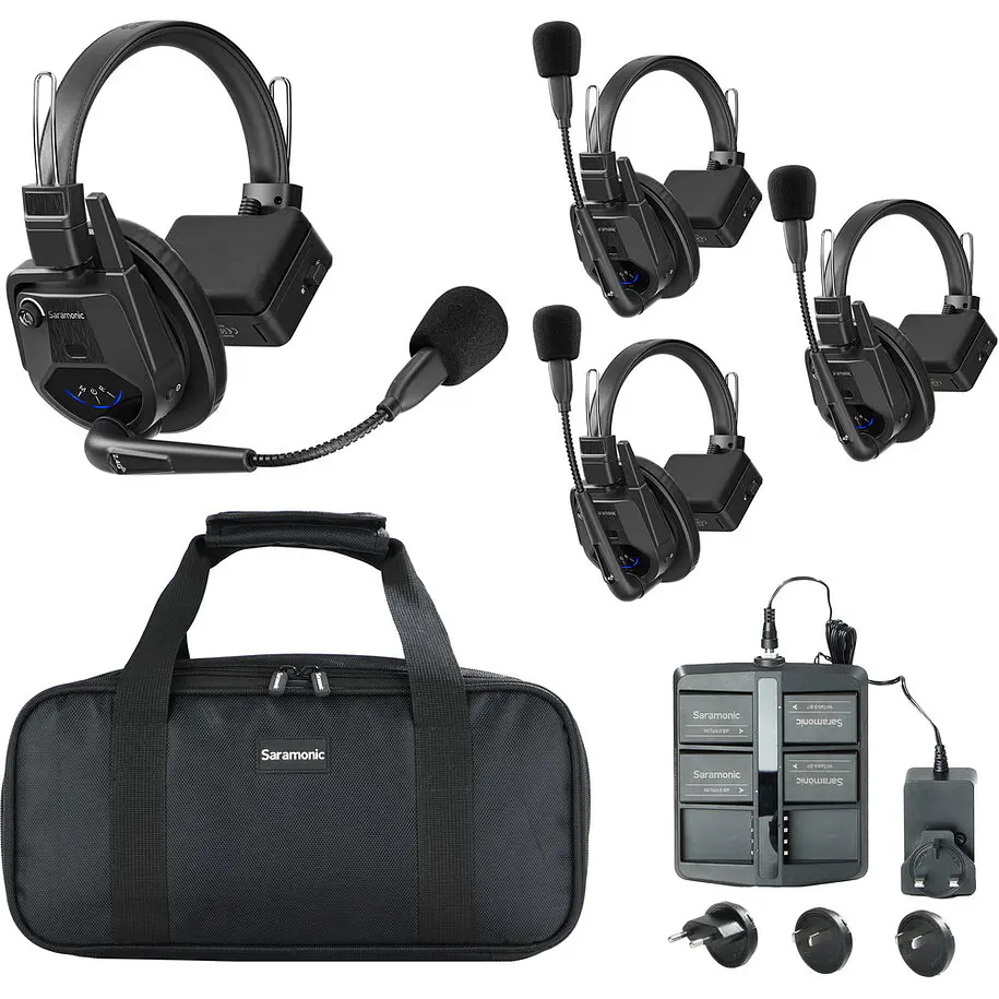 Saramonic WiTalk9 SE-4S Sistema Intercomunicador Inalámbrico Full-Duplex 2.4 GHz Para 4 Personas Sin Hub 24 Horas de Batería 1