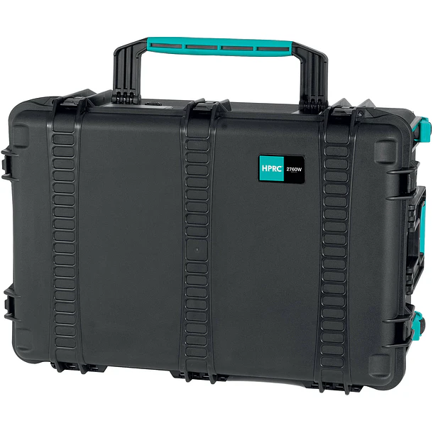 HPRC 2760W Maleta Rígida Con Ruedas y Espuma Cubicada Impermeable IP67 Negra Con Asa Azul HPRC2760WCUBBLB 2