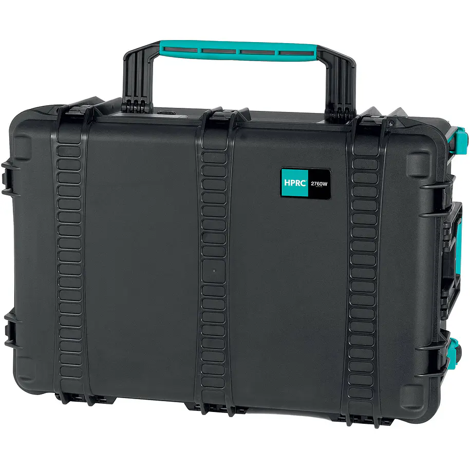 HPRC 2760W Maleta Rígida Con Ruedas y Espuma Cubicada Impermeable IP67 Negra Con Asa Azul HPRC2760WCUBBLB 2