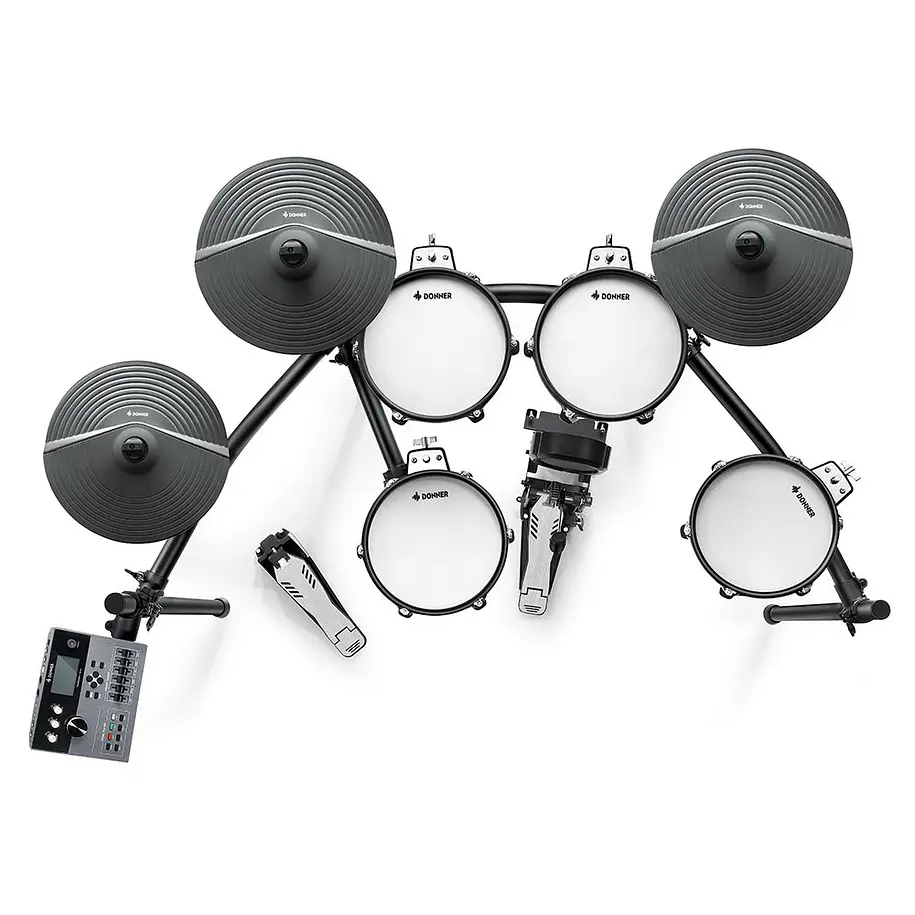 Donner DED-500 Batería Electrónica de Malla 10 Pulgadas con Platillos de 12 Pulgadas y 948 Sonidos EC6714 5