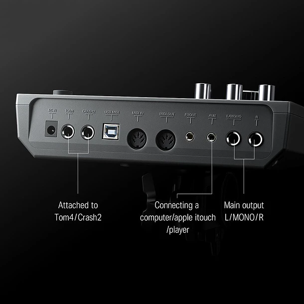Donner DED-500 Batería Electrónica de Malla 10 Pulgadas con Platillos de 12 Pulgadas y 948 Sonidos EC6714 7