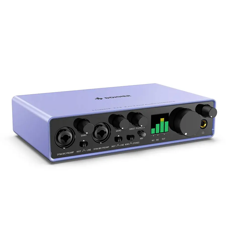 Donner Livejack 2x2 Interfaz de Audio USB-C 2 Entradas Preamplificadores Clase A 24 Bit 192 kHz EC1345 2