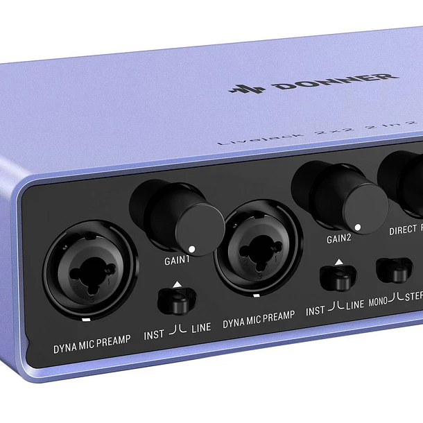 Donner Livejack 2x2 Interfaz de Audio USB-C 2 Entradas Preamplificadores Clase A 24 Bit 192 kHz EC1345 3