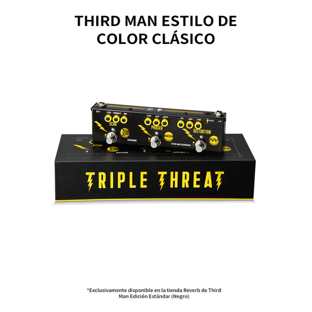 Donner Triple Threat Pedal Multiefecto Análogo Distorsión Phaser y Eco Diseño Third Man Hardware EC6792 2
