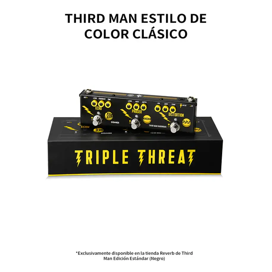 Donner Triple Threat Pedal Multiefecto Análogo Distorsión Phaser y Eco Diseño Third Man Hardware EC6792 2