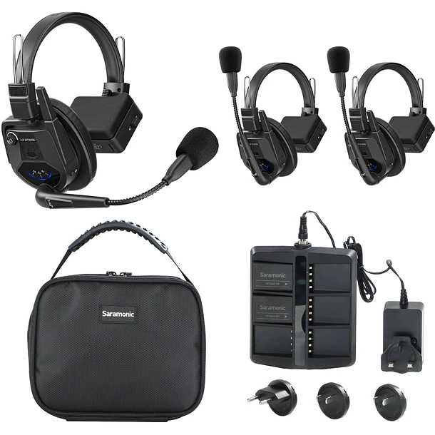 Saramonic WiTalk9 SE-3S Sistema Intercomunicador Inalámbrico Full-Duplex 2.4 GHz Para 3 Personas Sin Hub 24 Horas de Batería 1